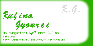 rufina gyomrei business card